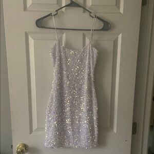 Elvi White Sequin Dress